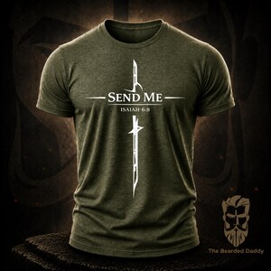 Isaiah 6:8 Shirt Christian T-Shirt Send Me Bible Verse Tee Faith Apparel Jesus Shirt Religious Gift Christian Clothing bild 8