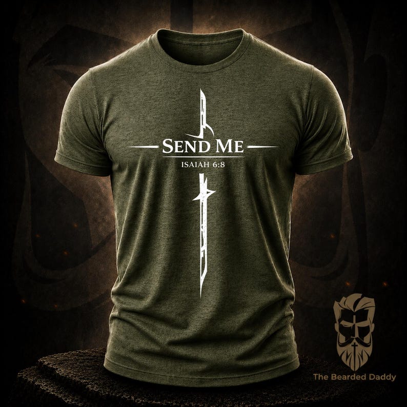 Isaiah 6:8 Shirt Christian T-Shirt Send Me Bible Verse Tee Faith Apparel Jesus Shirt Religious Gift Christian Clothing bild 8