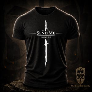 Isaiah 6:8 Shirt Christian T-Shirt Send Me Bible Verse Tee Faith Apparel Jesus Shirt Religious Gift Christian Clothing bild 6