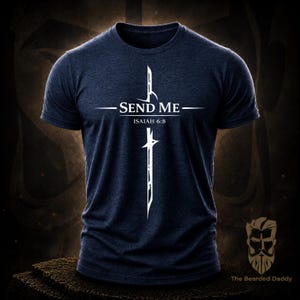 Isaiah 6:8 Shirt Christian T-Shirt Send Me Bible Verse Tee Faith Apparel Jesus Shirt Religious Gift Christian Clothing bild 7