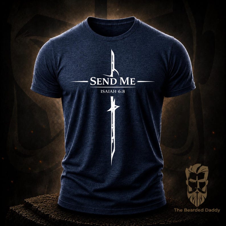 Isaiah 6:8 Shirt Christian T-Shirt Send Me Bible Verse Tee Faith Apparel Jesus Shirt Religious Gift Christian Clothing bild 7