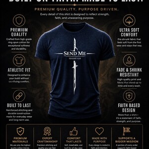 Isaiah 6:8 Shirt Christian T-Shirt Send Me Bible Verse Tee Faith Apparel Jesus Shirt Religious Gift Christian Clothing bild 4