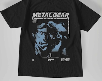 Men T-Shirts Metal Gear Solid MGS1 Snake Funny Pure Cotton Tee Short Sleeve Game