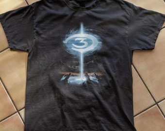 Camiseta retro con el logotipo de Halo 3, camiseta gráfica vintage de videojuegos Y2K, camiseta de jugador