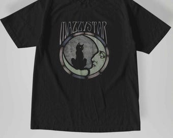 Mazzy Star Moon and Cat Tee, 90s Alt Rock Hope Sandoval Unisex Tshirt