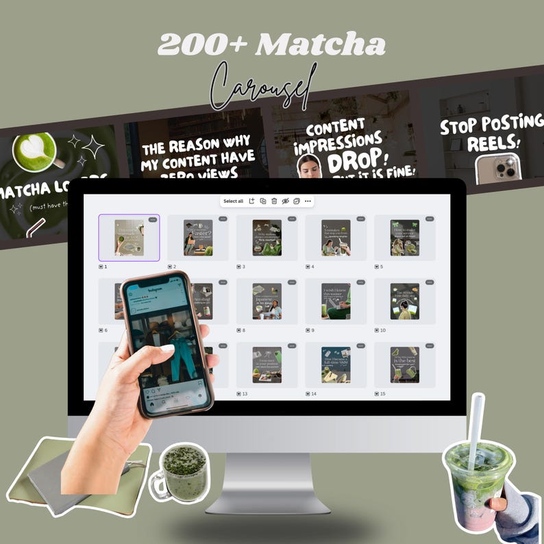 1,200+ Canva Instagram Carousel Templates | PLR MRR Social Media Bundle ...