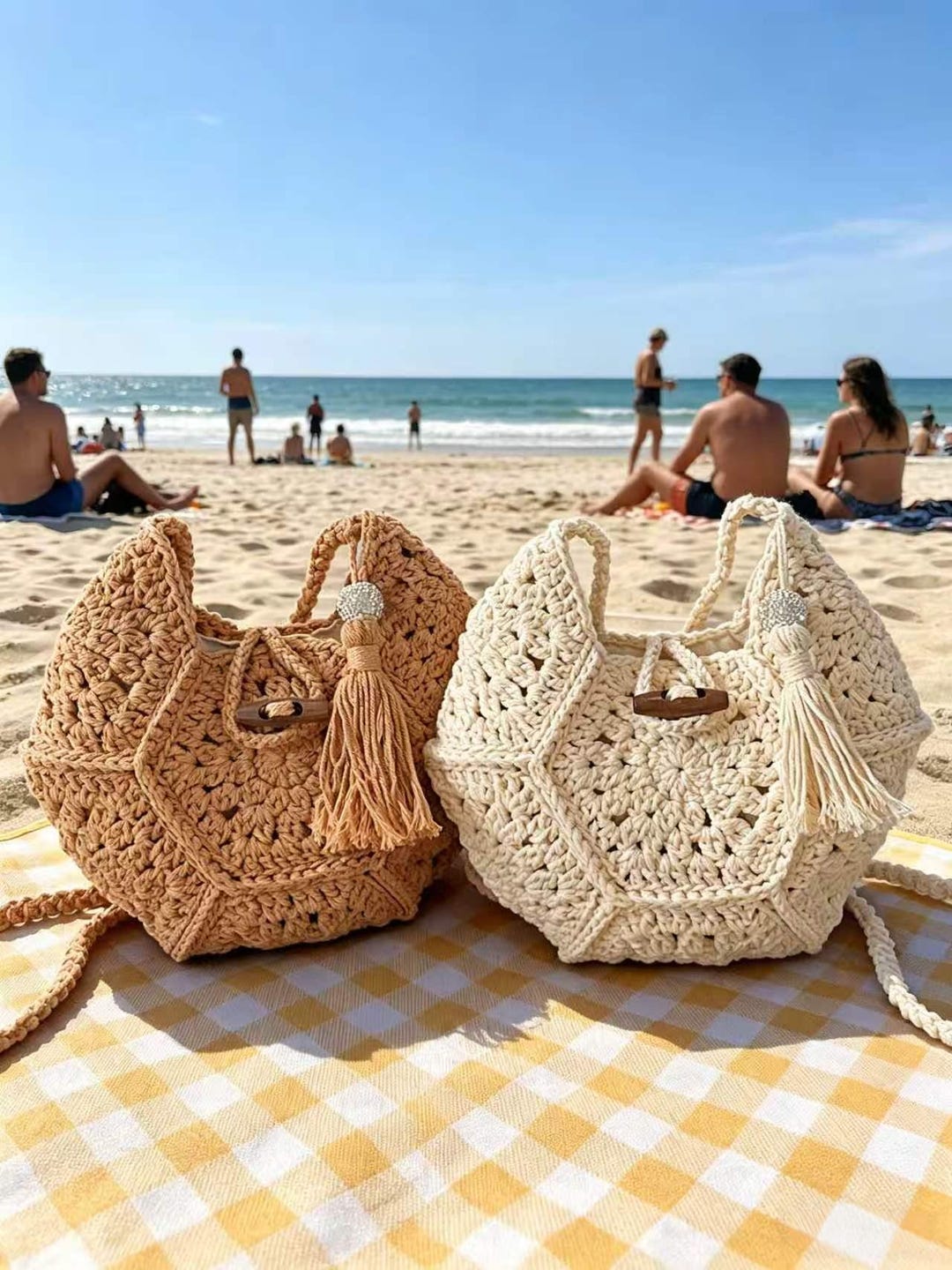 Handmade Boho Crochet Beach Bag: Mother's Day Gift - Etsy