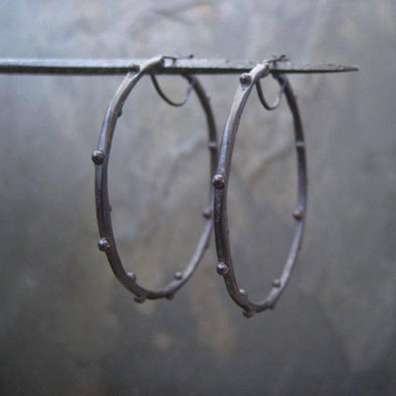 Gunmetal 50MM Inside Out Hoop Earrings