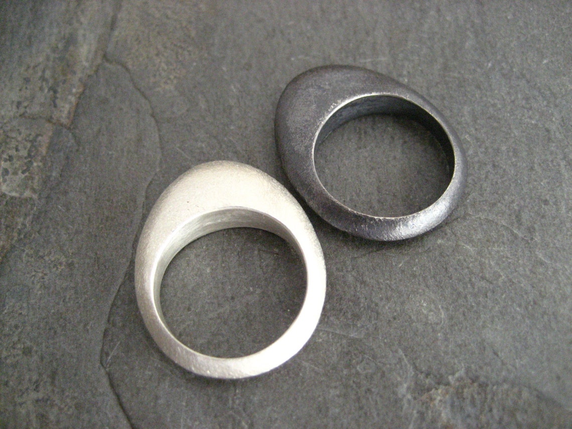Egg Ring Sterling Silver Ring Oval Ring Egg Shaped Solid Etsy