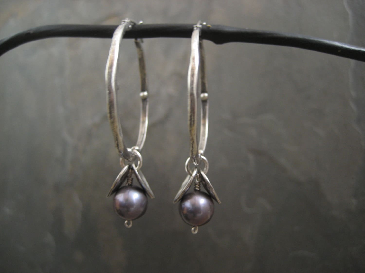 Freshwater Pearl Shephard Hook Earrings Sterling Silver main image 1