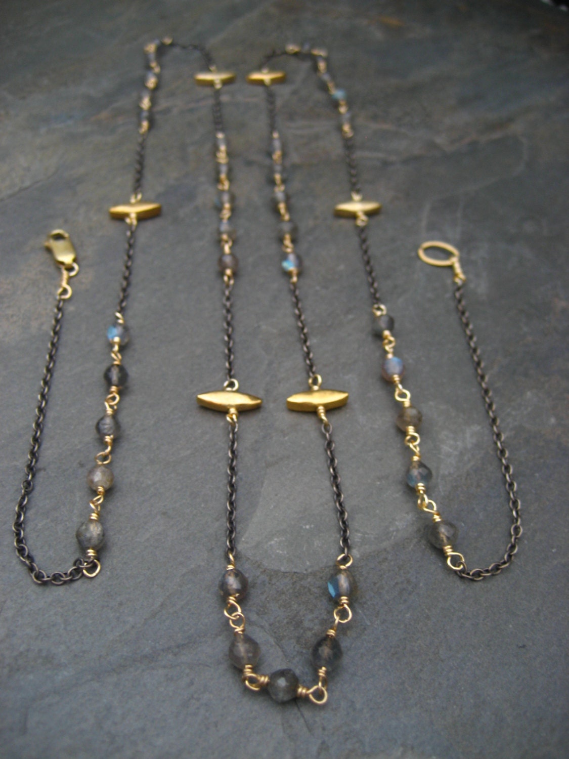 •INVOKE• labradorite + mixed metal necklace (16