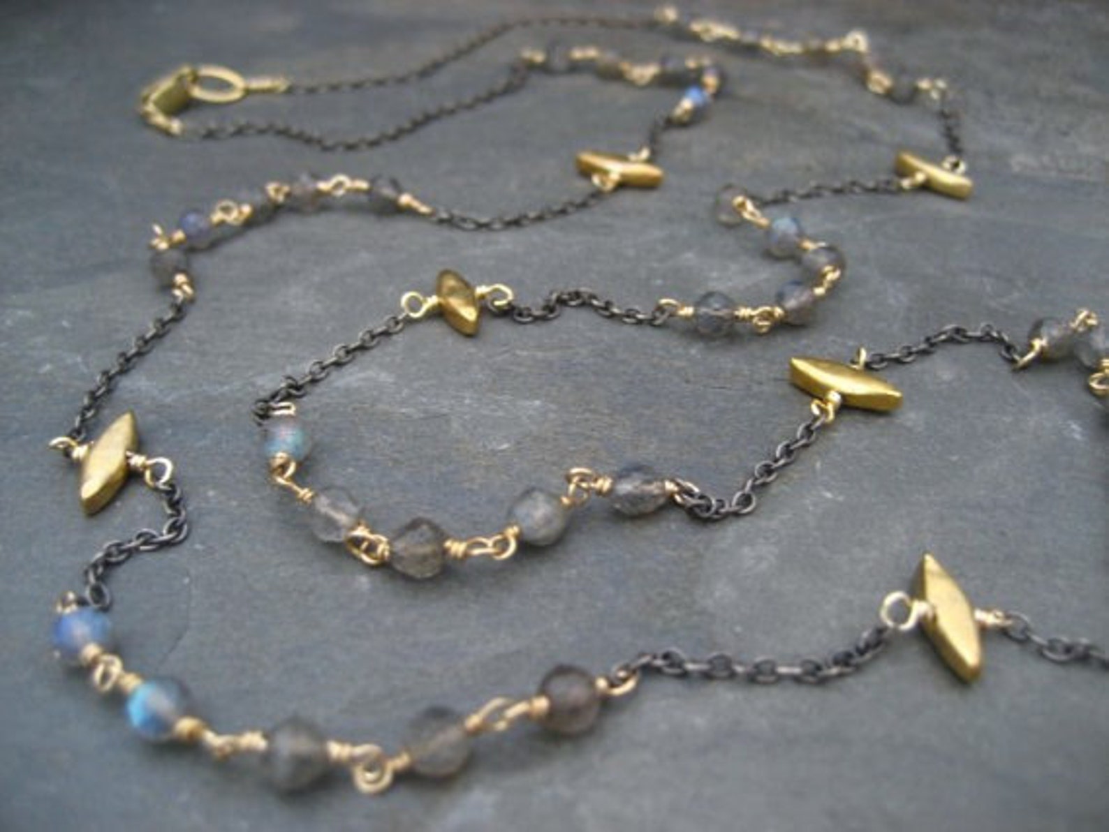•SUEÑO• labradorite + mixed metal necklace (16