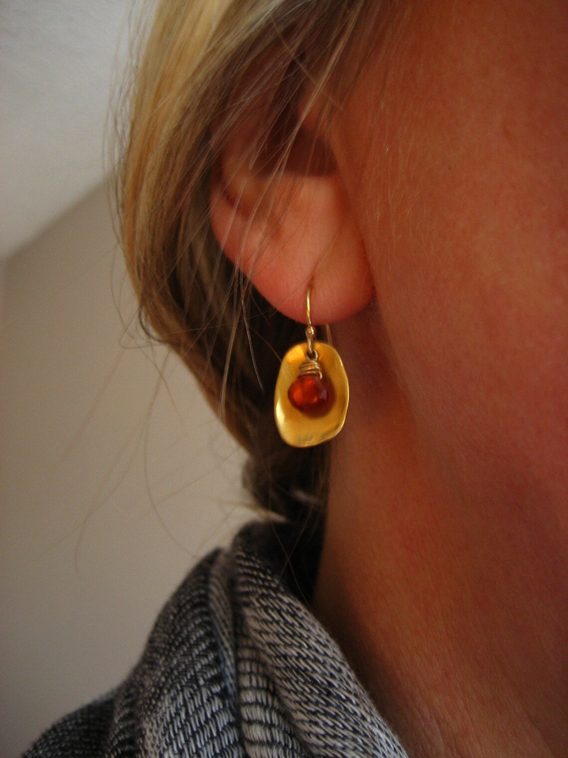 Spessatine Earrings Rusty Earrings Orange Dangle Organic Etsy