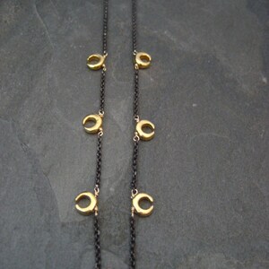 Crescent necklace, lunar pendants, half moon necklace, chain with crescent, arc chain, croissant, crescent choker image 4