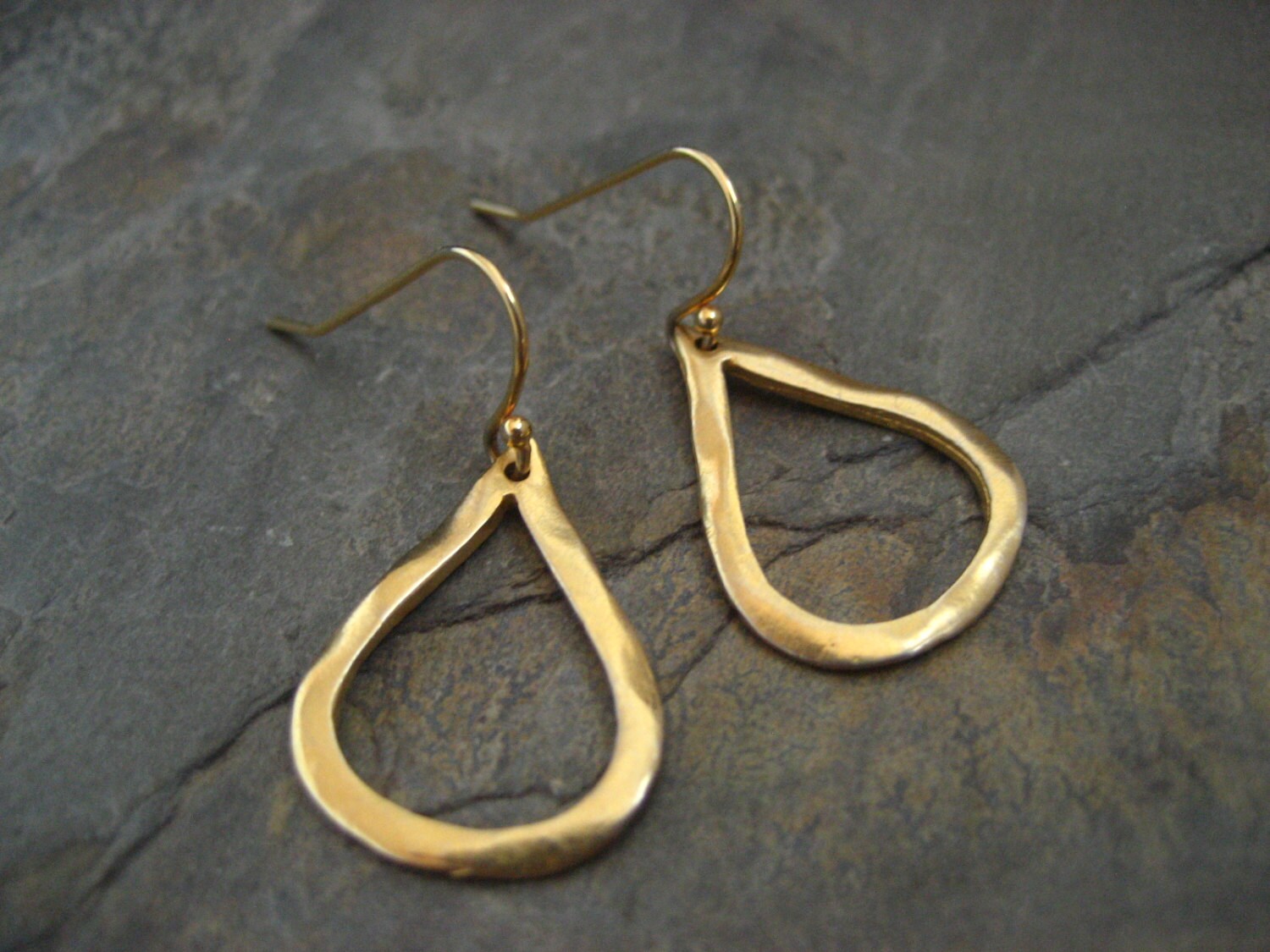 Teardrop Earrings Pear Shape Earrings Gold Dangle Earrings - Etsy
