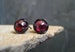 Garnet studs, rose cut studs, genuine garnet, garnet cabochon, red earrings, gemstone posts, thorn studs, faceted garnet, all handmade, 7 mm 