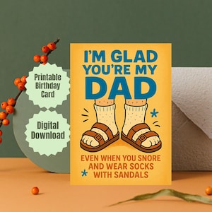 Carte imprimable papa drôle pour la fête des pères, carte de ronflement de ma fille, carte de fils, blague pour papa, carte d'anniversaire amusante pour beau-père à télécharger