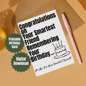 Carte d'anniversaire imprimable Blague drôle Carte d'anniversaire pour papa ou collègue Carte d'anniversaire numérique Jeu de mots Idée 50e anniversaire Téléchargement instantané Carte-cadeau