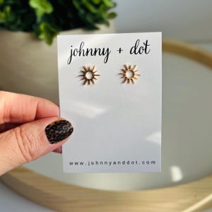 Sunburst Gold Stud Earrings