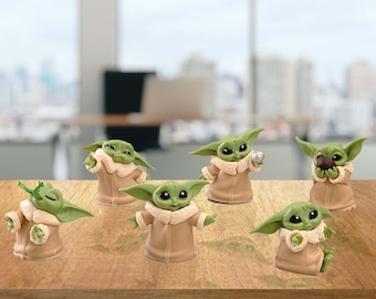 Set of 6pcs Funny Baby Yoda Figures, Grogu Figures,  Yoda Mini Action Figure, Perfect Gift for Baby Yoda Lovers, Toy Figurine.