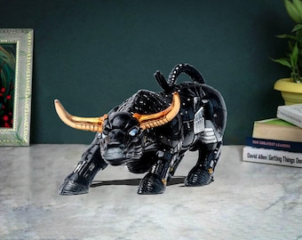 Miami Bull Model, Souvenir Statue, Robot Sculpture, Wall Street Bull, Office Desk, Home Decoration