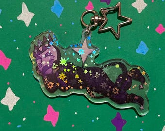 Roblox inspired!Noli Clear Acrylic Keychains/Keyrings! Holographic/Clear.