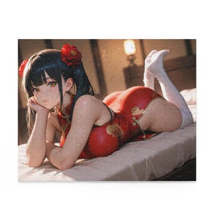 Puzzle: Chinese Dress Girl Jigsaw Puzzle, 120 252 500-Piece - Cute Asian Dress Design, Mind Game Toy, Women&#39;s Craft Activity, Oriental