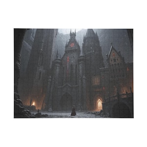Enchanting Dark Castle Puzzle - Perfect for Family Game Night, Halloween Decor, Stress Relief, Gothic Enthusiasts, Unique Gift Idea
