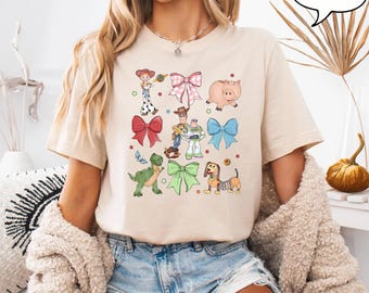 Koszulka Comfort Colors® Coquette Toy Story, Koszulka z kokardą Coquette, Koszulka Disney Toy Story Friends, Top Woody Buzz Jessie Hamm T-Rex