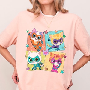 Disney Super Kitties T-Shirt, Crop Top, Super Cat Tee, Buddy Bitsy Ginny Sparks Hero Design, Perfect for Disney Fans, 2025 Collection