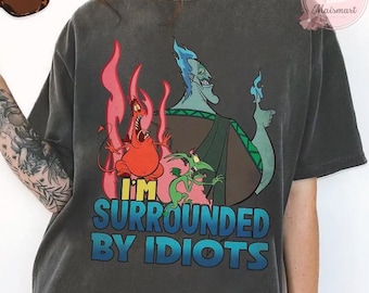 Retro 90s Disney Hercules Hades I'm Surrounded By Idiots Tee, Kid shirt, Pain and Panic Design, Magic Kingdom Collection, Disneyland