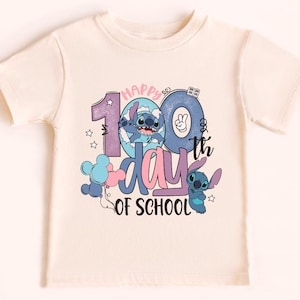 Retro 90s Disney Stitch Tee, Crop Top, 100 Days Of School Shirt, Back To School Gift, Student Teacher Apparel, Classic Cartoon Design