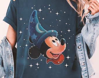 Retro 90s Disney Mickey Wizard Tee, Kid shirt, Vintage Fantasia Design, Magical Mickey Shirt, Perfect for Disney Vacation Fans