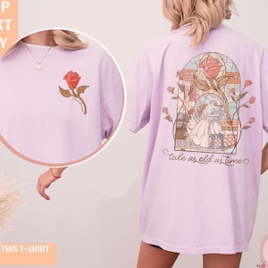 Tale As Old As Time T-Shirt, Enchanted Rose Design, Belle Princess Tee, Disney Princess Collection, Beauty and The Beast Gift, Retro 90s
