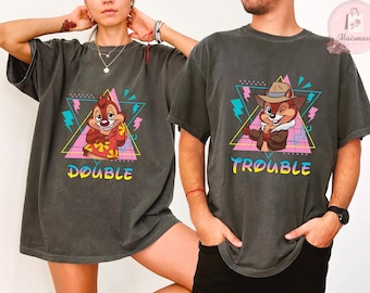 Disney Retro 90s Chip And Dale Rescue Rangers T-Shirt, Kid shirt, Double Trouble Design, Disneyland Family Matching, WDW Inspired Tee