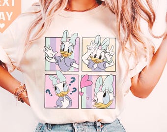 Retro 80s Daisy Duck T-Shirt, Kid shirt, Vintage Disney Collection, Perfect for Disney Fans, Classic Cartoon Design, Disneyworld Gift