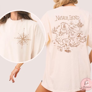 Retro 90s Peter Pan Neverland Tee, Crop Top, Disney Map Design, The Lost Boys Shirt, Tinker Bell Inspired, Vintage Cartoon Style, Disney Fan