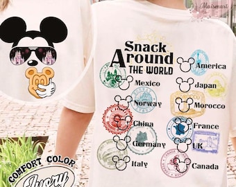 Disney Snack Around The World Epcot T-Shirt, Crop Top, World Tour Collection, Epcot Festival Traveler, Disney Vacation Snacking Tee