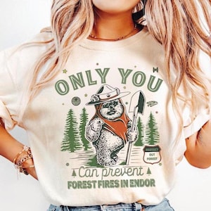 Star Wars Ewok Endor Only You Can Prevent Forest Fires T-Shirt, Crop Top, Vintage Design, Galaxy&#39;s Edge Collection, Disney Park Trip Gift