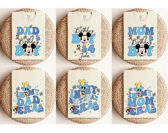 Camiseta Comfort Colors® Mickey para niño de cumpleaños, camiseta de cumpleaños a juego para toda la familia, camiseta de cumpleaños para mamá, camiseta de celebración Disney.