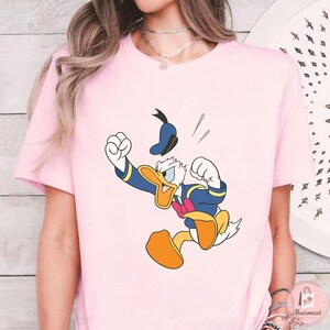 ディズニー ドナルドダック 怒ったジャンプシャツ、クロップトップ、ミッキーと仲間たちのコレクション、ディズニーランドお揃いファミリーTシャツ、テーマパークのお土産、クラシック