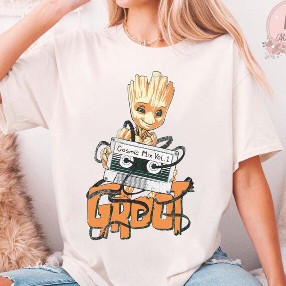 Buy Marvel Guardians of the Galaxy Groot Cassette T-shirt, Crop