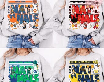 Camiseta personalizada Disney UCA All Star Nationals 2025, camiseta infantil, Mickey & Friends WDW Cheerleading Championships, regalo personalizado para porristas