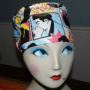 Valentine Hey Beautiful European Style  Surgical Scrub Cap with Toggle