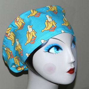 Banana Ducks   Euro Surgical Scrub Cap with Toggle Food Service Cap/Dental Scrub Cap/Women Scrub Cap/Medical Scrub Cap