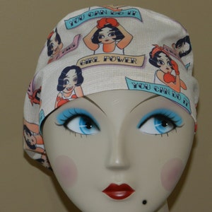 You Go Girl !!!!!   Euro Surgical Scrub Cap with Toggle Food Service Cap/Dental Scrub Cap/Women Scrub Cap/Medical Scrub Cap