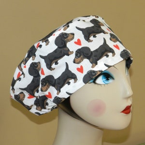 Loveable Doxies  Euro Surgical Scrub Cap with Toggle Food Service Cap/Dental Scrub Cap/Women Scrub Cap/Medical Scrub Cap