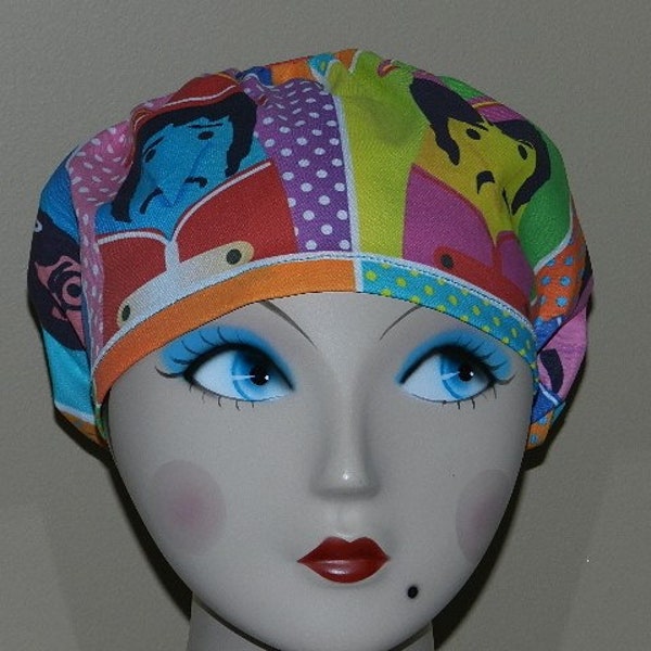 Sgt Peepers Lonley Hearts Modern Bouffant Surgi Cap Bakers Cap/Chef Cap/Anesthesist Scrub Cap/Vet Scrub hat/OR/RN Scrub Cap/Dental Scrub Cap