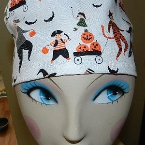 Halloween Mischief Night  European Style  Surgical Scrub Cap with Toggle