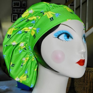 Lulu Lookout Raincoat and Wellies Banded Bouffant Surgical Cap